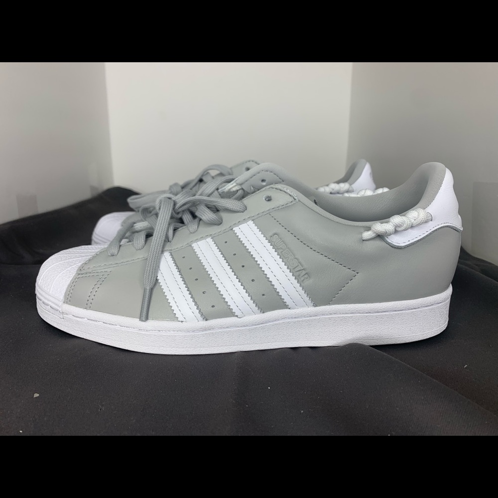 adidas Women’s Grey and White Superstar Sneakers